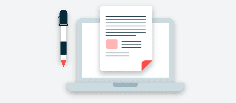 Laptop with article and pen